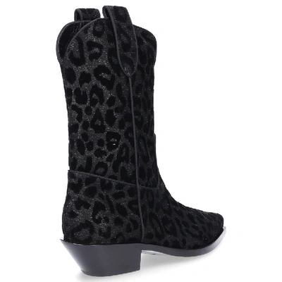 Shop Dolce & Gabbana Cowboy Boots Gaucho  Velvet In Black