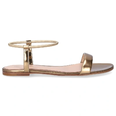 Shop Gianvito Rossi Sandals Jaime 05 Calfskin Gold