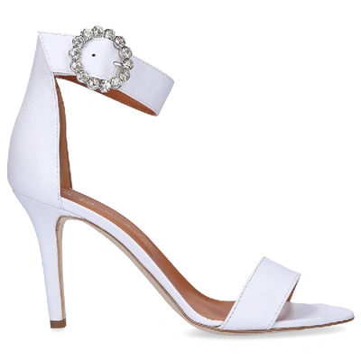 Shop Via Roma 15 Sandals 2798  Nappa Leather Strass White