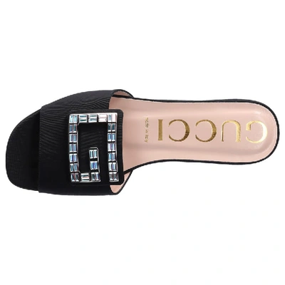 Shop Gucci Mules Madelyn  Canvas Logo Strass Black