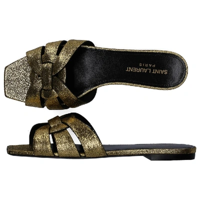 Shop Saint Laurent Sandals Nu Pied 05 In Gold