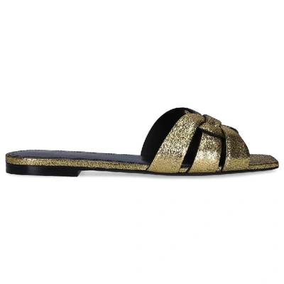 Shop Saint Laurent Sandals Nu Pied 05 In Gold