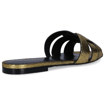 Shop Saint Laurent Sandals Nu Pied 05 In Gold