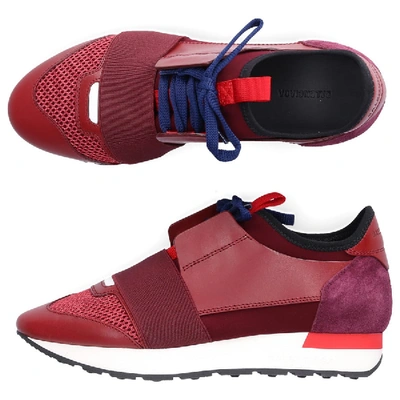 Shop Balenciaga Low-top Sneakers Race Runner In Red