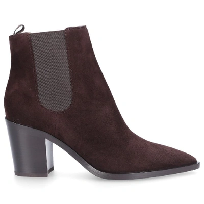 Shop Gianvito Rossi Chelsea Boots Romney Suede Brown