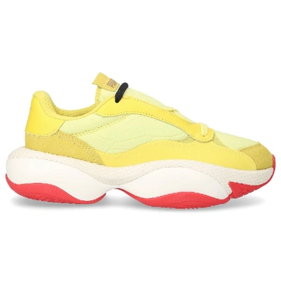 Shop Puma Low-top Sneakers Alteration Textile Crinkled Yellow