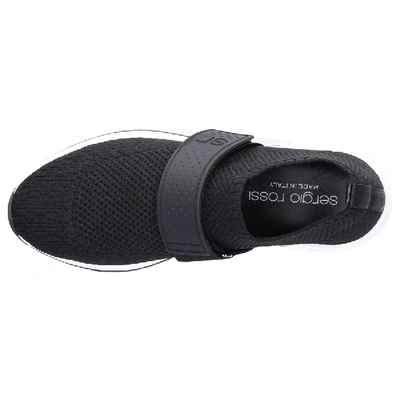 Shop Sergio Rossi Slip-on Sr1  Nylon Stretch Logo Black