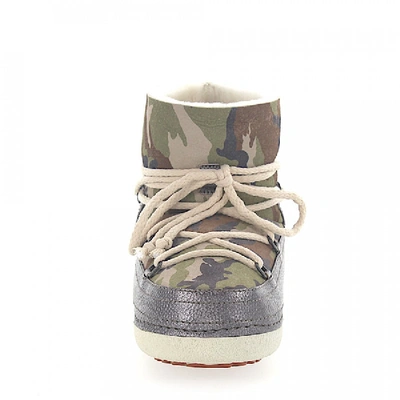 Shop Inuikii Ankle Boots Gefã¼ttert In Silver,green