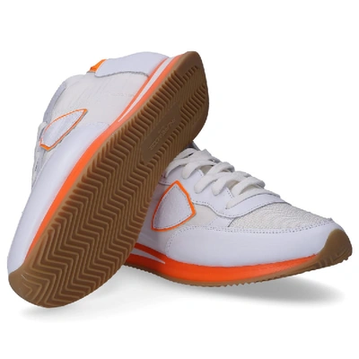 Shop Philippe Model Leather Sneakers Tropez In Orange