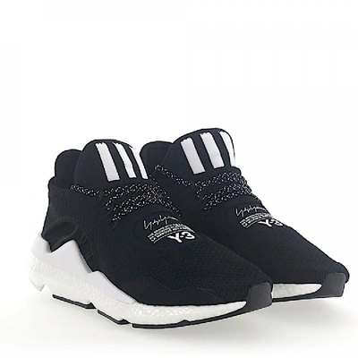 Shop Y-3 High-top Sneakers Saikou Mesh Textile Black