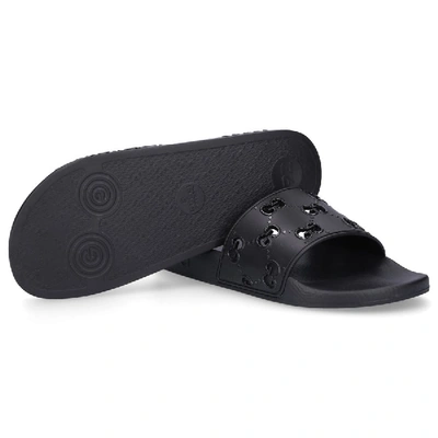 Shop Gucci Beach Sandals Gg In Black