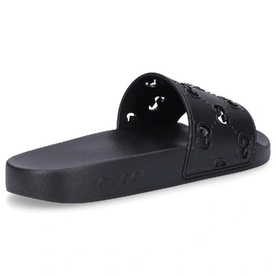 Shop Gucci Beach Sandals Gg In Black