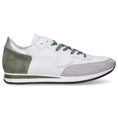 Shop Philippe Model Leather Sneakers Tropez In White