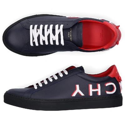 Shop Givenchy Low-top Sneakers Urban Street  Calfskin Logo Blue