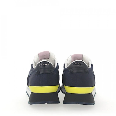 Shop Givenchy Low-top Sneakers Calfskin Mesh Synthetic Textile Logo Black Blue White Yellow