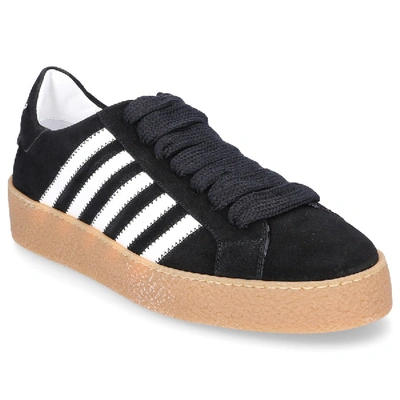Shop Dsquared2 Low-top Sneakers Rapperâ´s Delight Suede Stripes Black