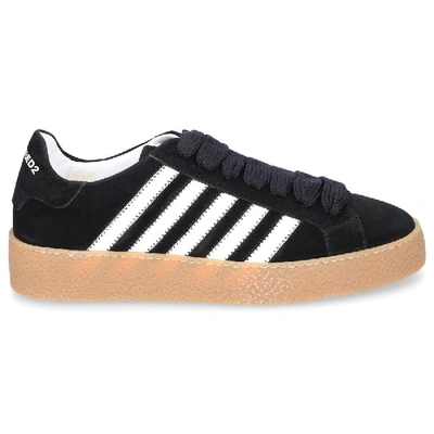 Shop Dsquared2 Low-top Sneakers Rapperâ´s Delight Suede Stripes Black