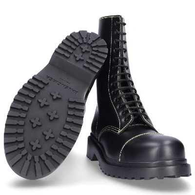 Shop Balenciaga Lace-up Boots Lace Booties  Calfskin Black