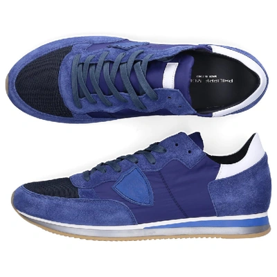 Shop Philippe Model Leather Sneakers Tropez In Blue