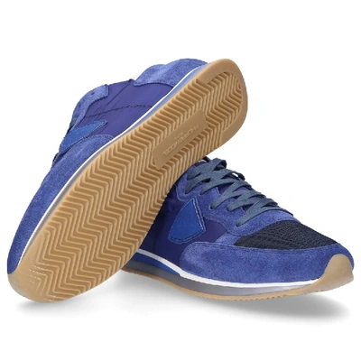 Shop Philippe Model Leather Sneakers Tropez In Blue