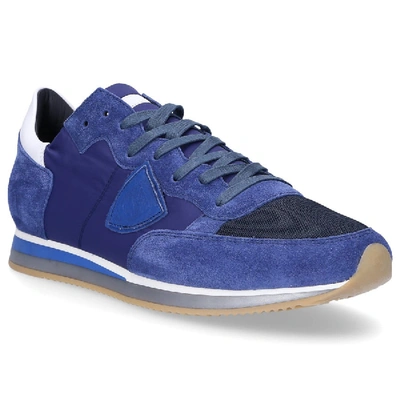 Shop Philippe Model Leather Sneakers Tropez In Blue