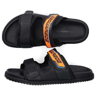 Shop Dsquared2 Sandals Techno Logo In Black