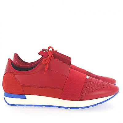 Shop Balenciaga Low-top Sneakers Race Runner  Logo Red