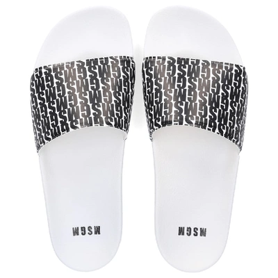 Shop Msgm Beach Sandals Pool Slide In White