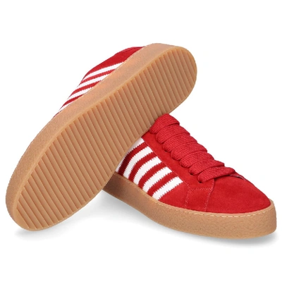 Shop Dsquared2 Leather Sneakers Rapper´s Delight In Red