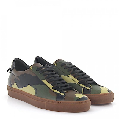 Shop Givenchy Sneakers Low Leather Multicolour In Green