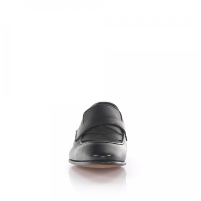 Shop Santoni Slip-on Shoes Calfskin Braiding Black