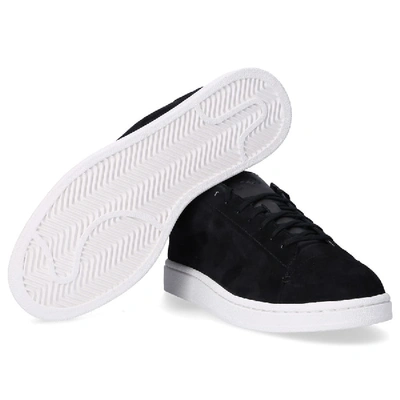 Shop Y-3 Leather Sneakers Yohji Court In Black