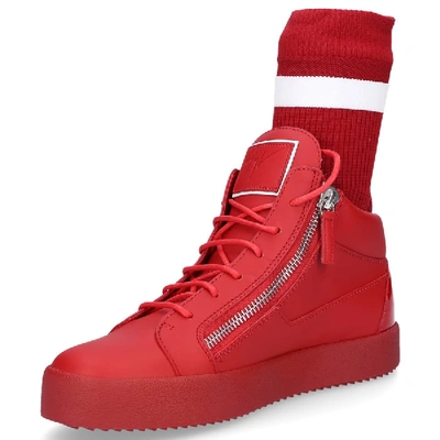 Shop Giuseppe Zanotti Kalbsleder Logo Rot In Red