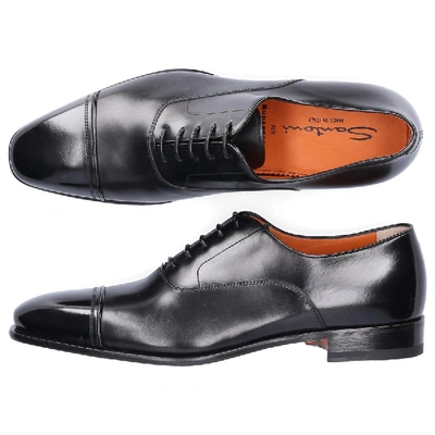 Shop Santoni Business Shoes Oxford 16207 In Black