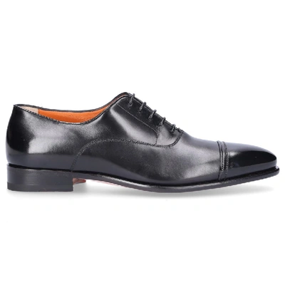 Shop Santoni Business Shoes Oxford 16207 In Black