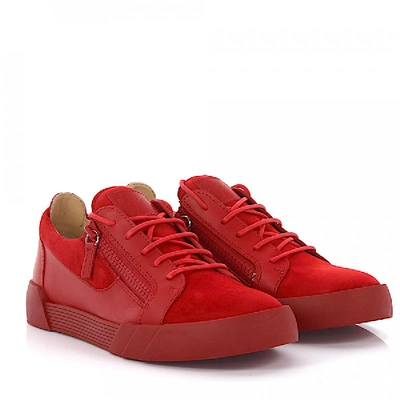 Shop Giuseppe Zanotti Leather Sneakers In Red