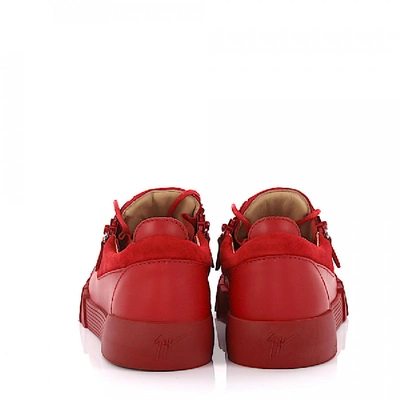 Shop Giuseppe Zanotti Leather Sneakers In Red