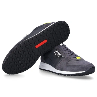 Shop Dsquared2 Low-top Sneakers New Runner Hiking  Calfskin Logo Grey