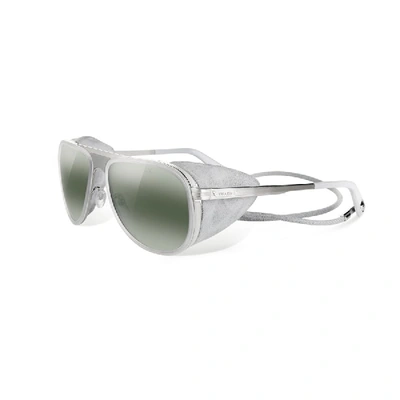 Shop Vuarnet Unisex Sunglasses Aviator Glacier Steel Acetate Silver