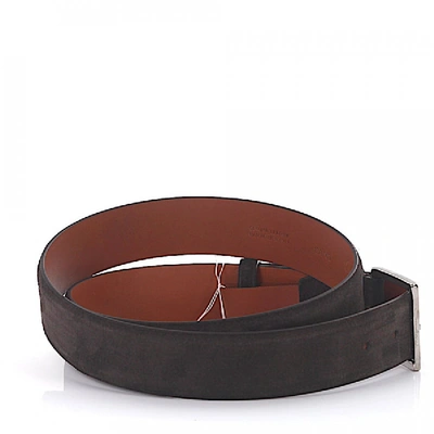 Shop Santoni Men Menâ´s Belt Suede Brown