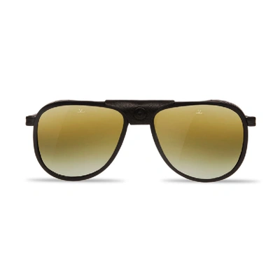 Shop Vuarnet Men Sunglasses Aviator Glacier1957 Steel Matte Acetate Black