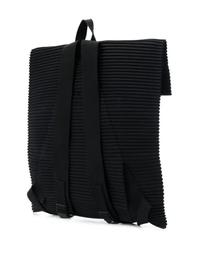 Shop Issey Miyake Homme Plissé  Micro Pleated Backpack - Black