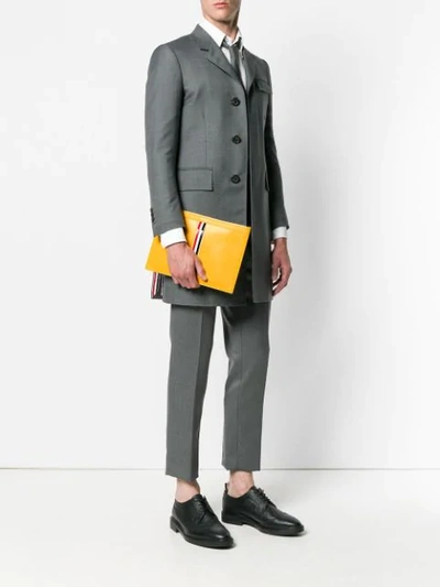 Shop Thom Browne Intarsia Stripe Small Tablet Holder In Yellow