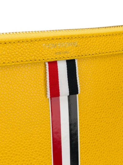 Shop Thom Browne Intarsia Stripe Small Tablet Holder In Yellow