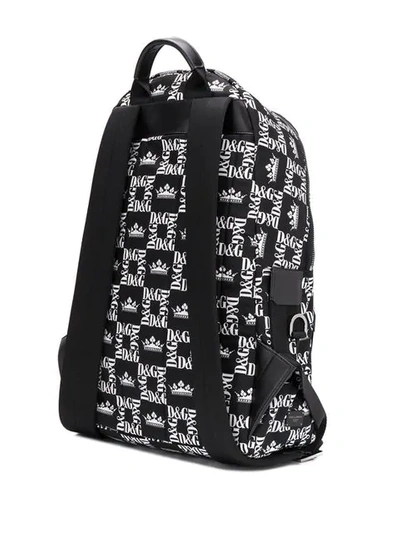 Shop Dolce & Gabbana All-over Logo Backpack In Black