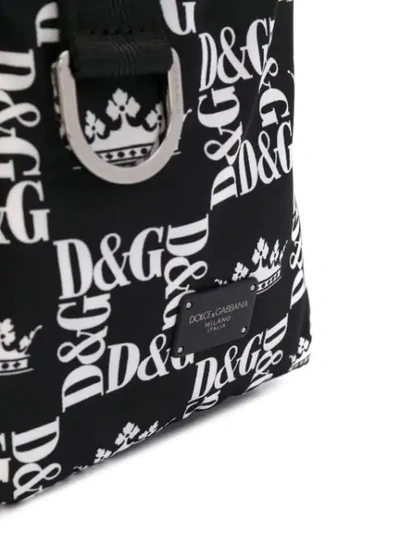 Shop Dolce & Gabbana All-over Logo Backpack In Black