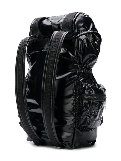 Shop Balmain Utility Pocket Backpack In Black