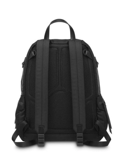 Shop Prada Flame Print Backpack In Black