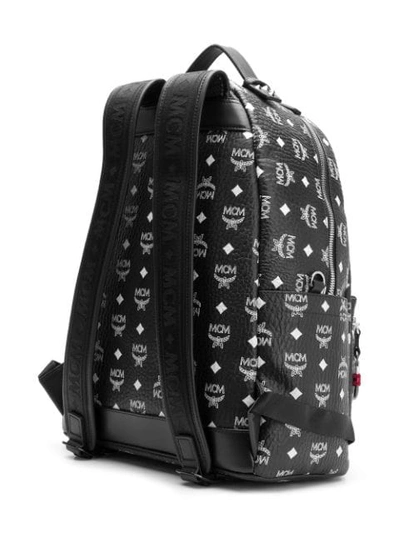 Shop Mcm Logo Print Backpack - Black