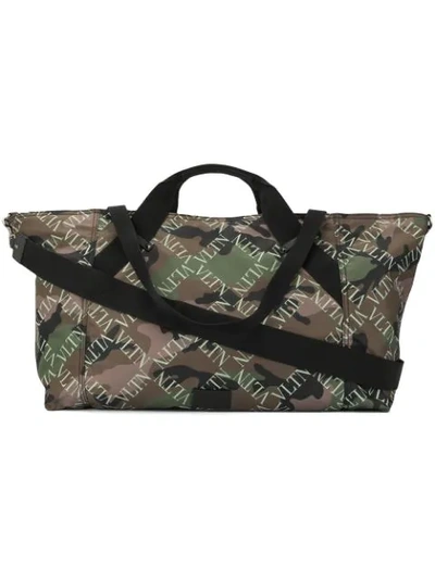 Shop Valentino Vltn Camouflage Holdall In Multicolour